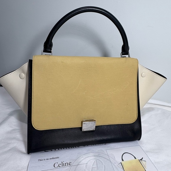 Authentic CELINE  Tri color trapeze bag LUGGAGE placeholder - Picture 1 of 16